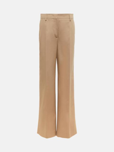 High-rise cotton-blend pants