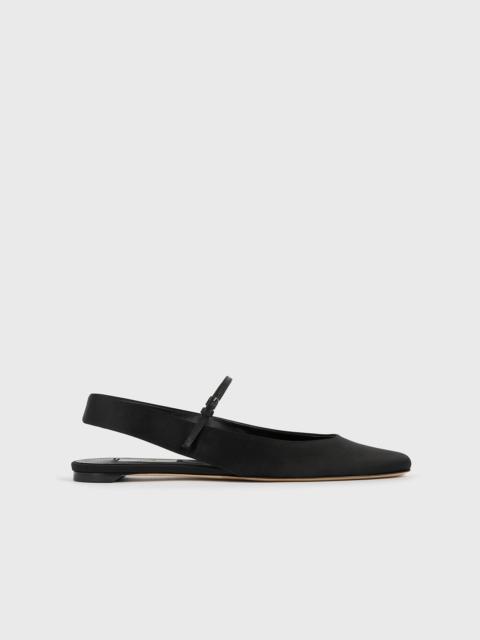 Slingback satin mary janes black
