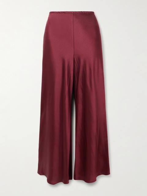 Barb Draped Satin Wide-leg Pants