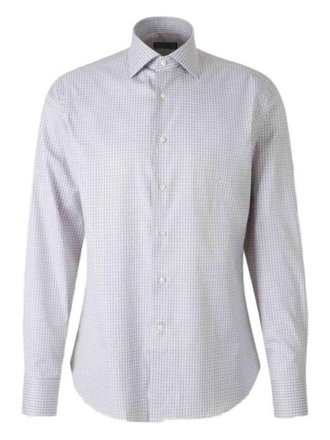 checked long-sleeved shirt