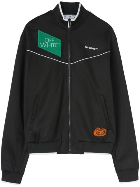 embroidered-logo zipped track jacket