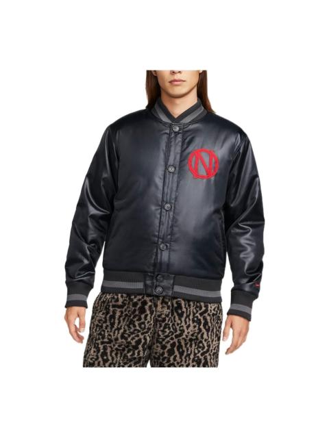 Nike Alphabet Pattern Single Breasted Stay Warm Long Sleeves Jacket Men's Black DQ6204-045