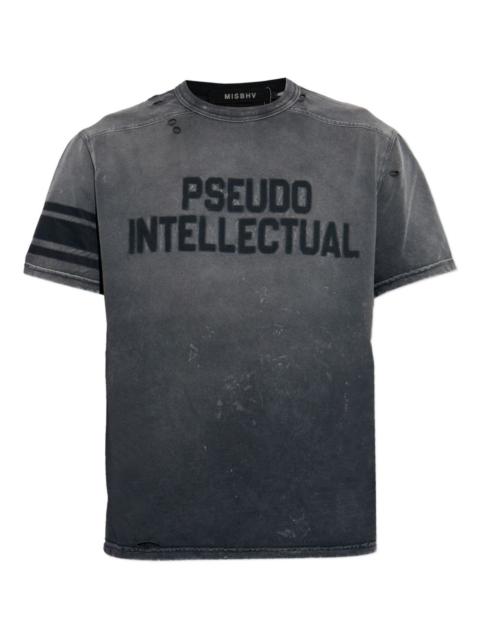 distressed-finish T-shirt