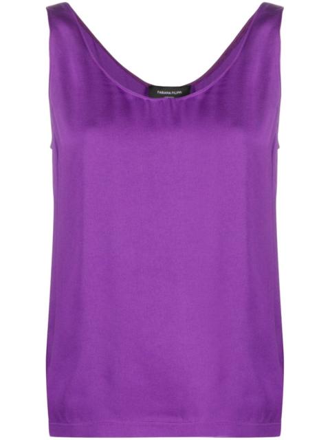 scoop-neck sleeveless blouse