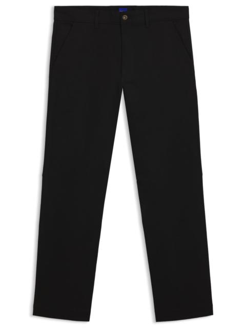 REGULAR-FIT PANTS IN STRETCH-COTTON SATIN