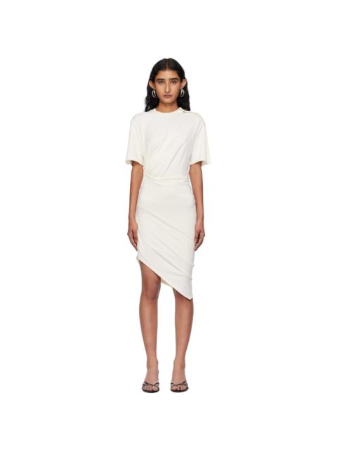 White Draped Pierced Day Minidress