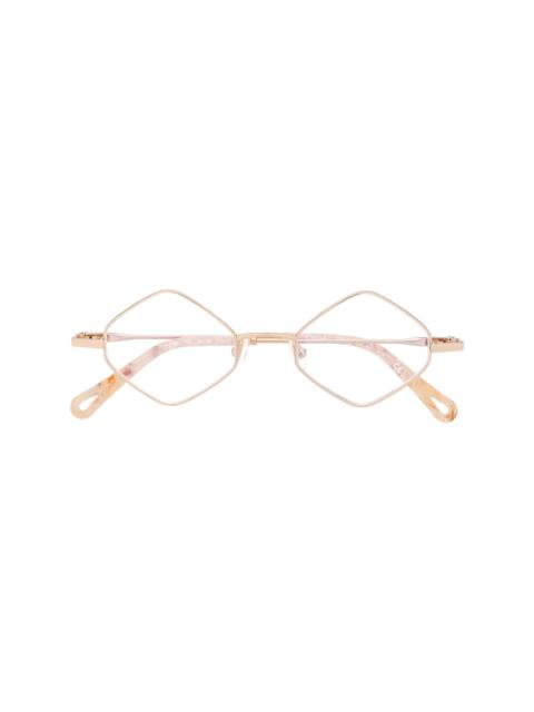 geometric-frame logo glasses