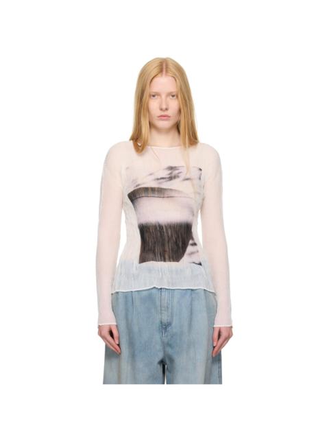 White May Shadow Study Chiffon Twist Shirt