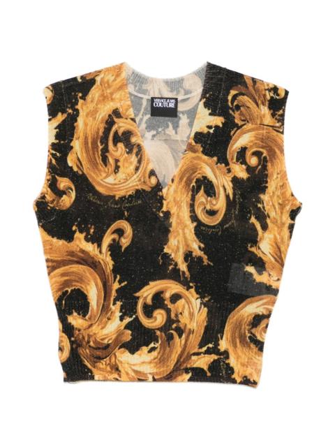 V-neck baroque-print vest