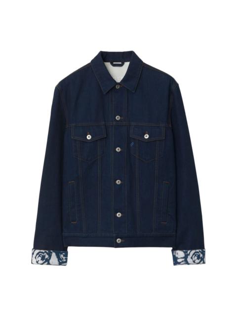 logo-patch cotton denim jacket