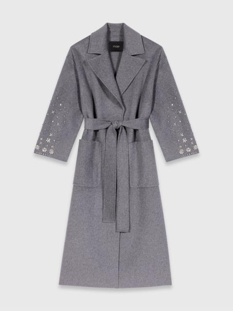 Long double-faced rhinestone coat