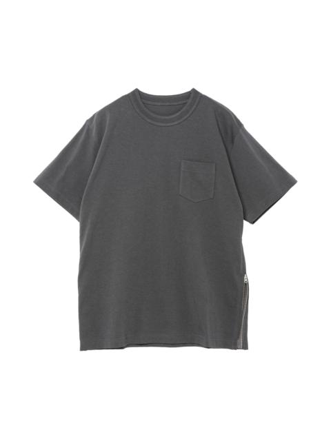 Side Zip Cotton T-Shirt