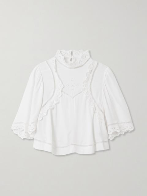 Frany Broderie Anglaise Crepe Blouse