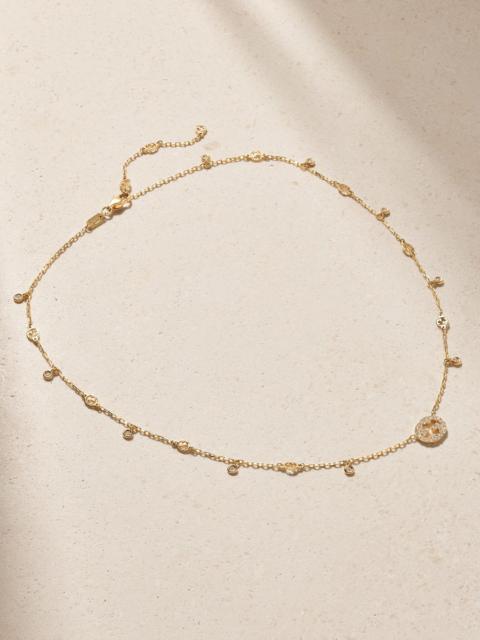 Interlocking G 18-karat gold diamond necklace Gold