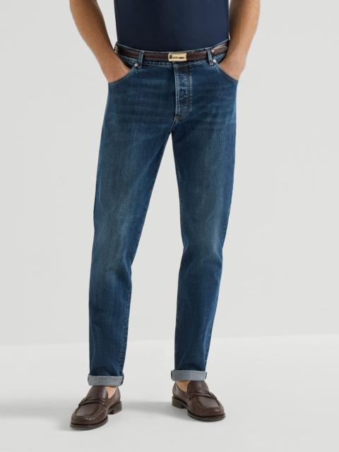 Comfort denim five-pocket trousers