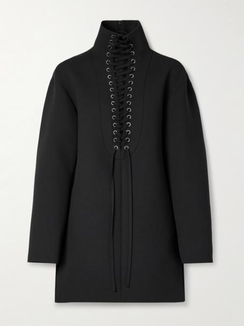 Lee Lace-up Crepe Mini Dress