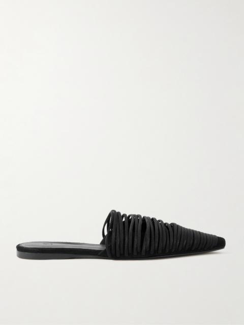 Kenly Cord-trimmed Suede Mules