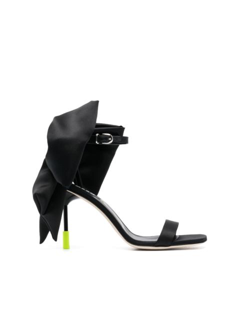 bow-detail 100mm leather sandals