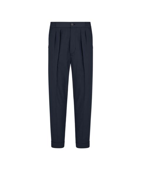 BRUSHED COTTON SILK PLEAT LOUNGE PANT