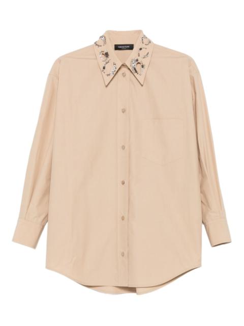 embellished-collar shirt