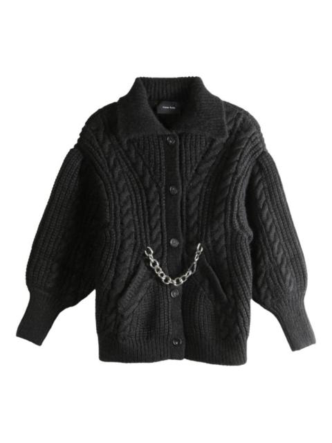 chain cable-knit cardigan