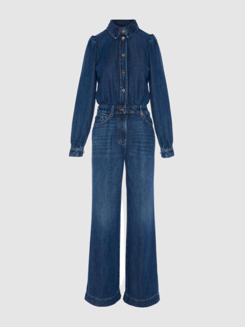 Denim Lustre Tailored Jumpsuit in Go Getter