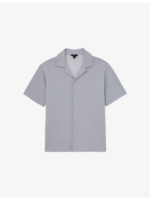 Felipe Jacquard Short-Sleeve Stretch Cotton-Blend Shirt