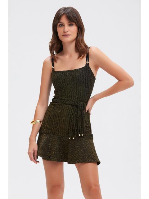 METALLIC KNIT MINI DRESS
