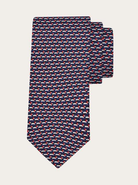 Dachshund print silk tie