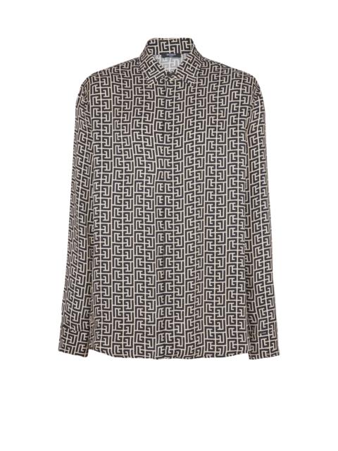 Monogrammed flowing shirt