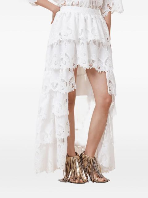 broderie-anglaise high-low skirt