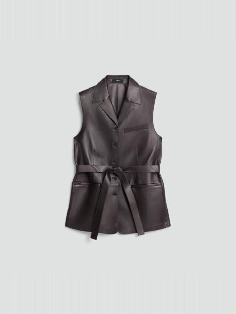 Tie Waist Vest in Sleek Leather