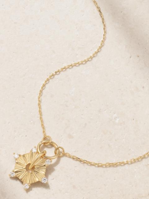 Disk Drop 18-karat Gold Diamond Necklace