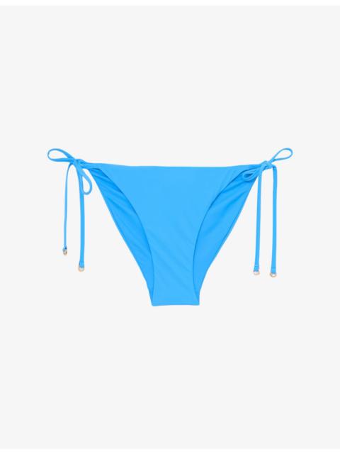 Riah Side-Tie Stretch-Woven Bikini Bottoms