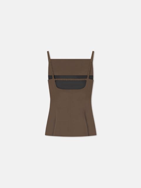 Structured Satin Sleeveless Top