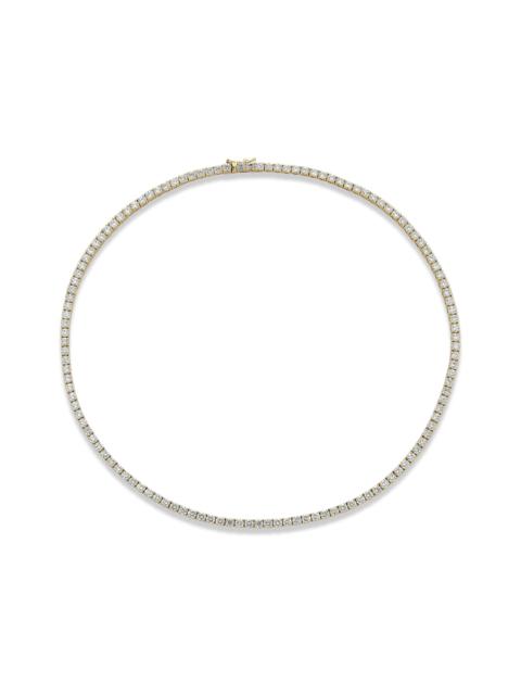 LAB-Created Unflippable Tennis Necklace in Yellow Gold