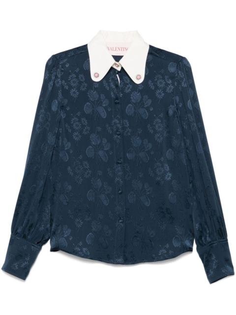 floral-jacquard shirt