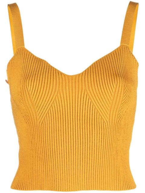 ribbed-knit bralette top