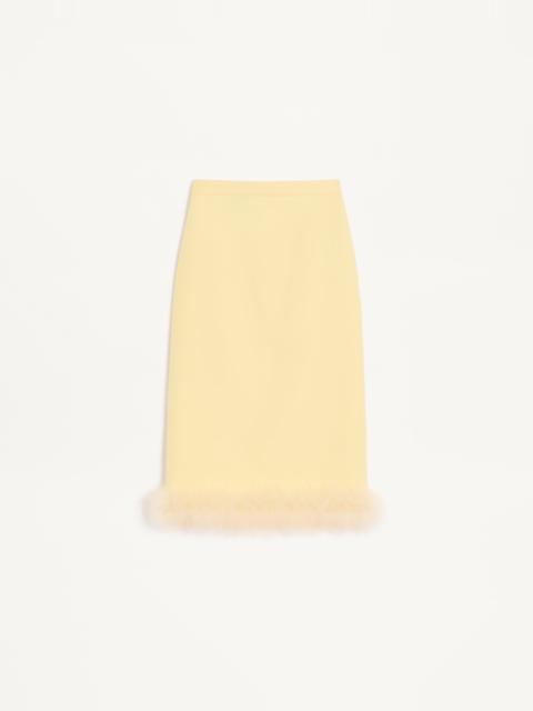 CREPE COUTURE SKIRT WITH FEATHERS