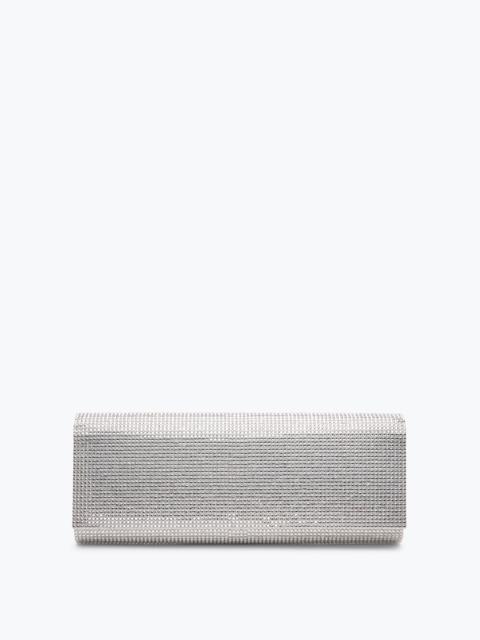 Zafira Silver Clutch With All-Over Crystals