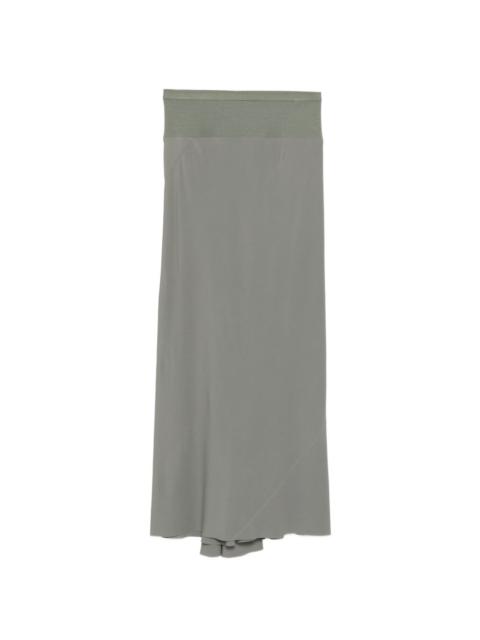 puddle hem fitted skirt