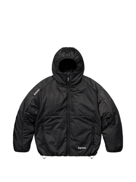 hooded insulated windbreaker jacket