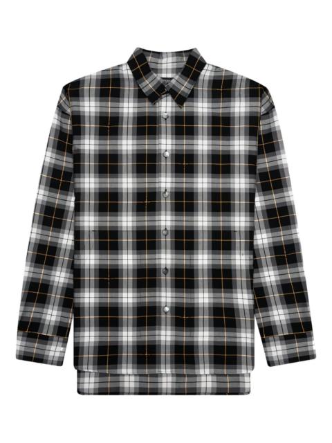 skull-embroidery plaid shirt