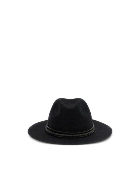 leather monili-band fedora hat