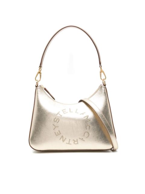 studded-logo metallic shoulder bag