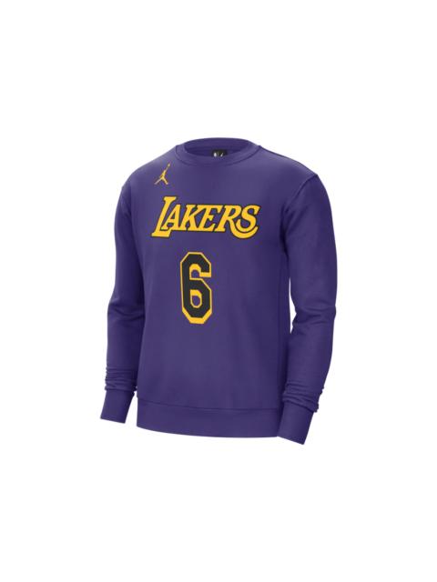 Jordan NBA Los Angeles Lakers LeBron James Fleece Loose Fit Sweatshirt Purple/Yellow/Black