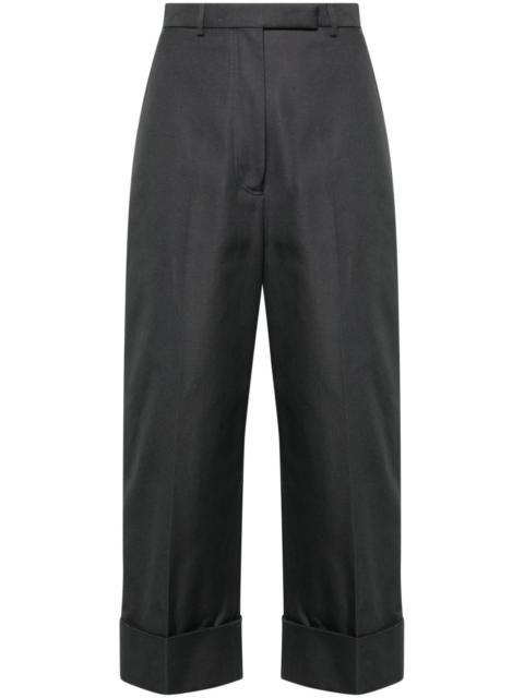 high-waisted canvas trousers