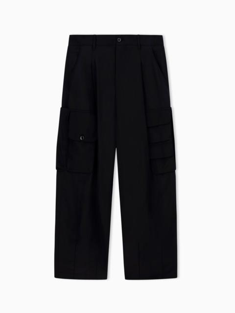 MULTI-POCKET TROUSERS IN LINEN AND VISCOSE