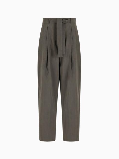 WASHED SILK SINGLE-DART TROUSERS