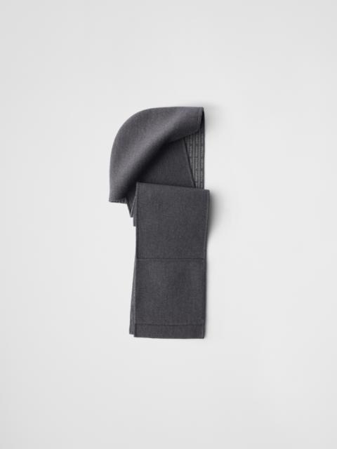 Double wool hooded scarf